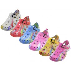 S2112 - Wholesale Women's Tie Dyed Light Weight Velcro Sandals ( *Asst.6 Colors )
